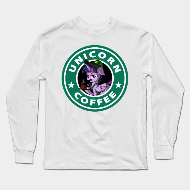 Unicorn Coffee Long Sleeve T-Shirt by TeeGrayWolf